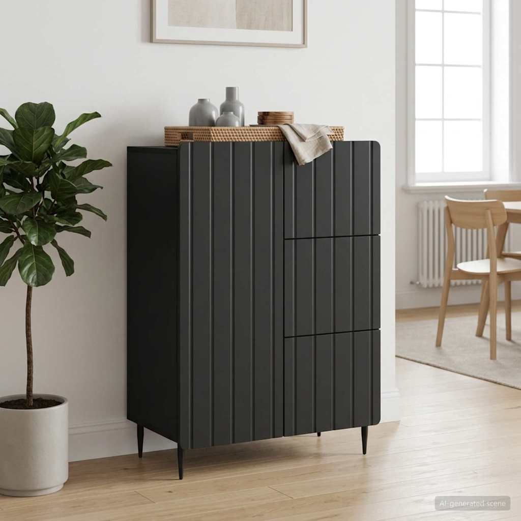 Sideboard Sort 66 x 34,5 x 91,5 cm Konstrueret træ