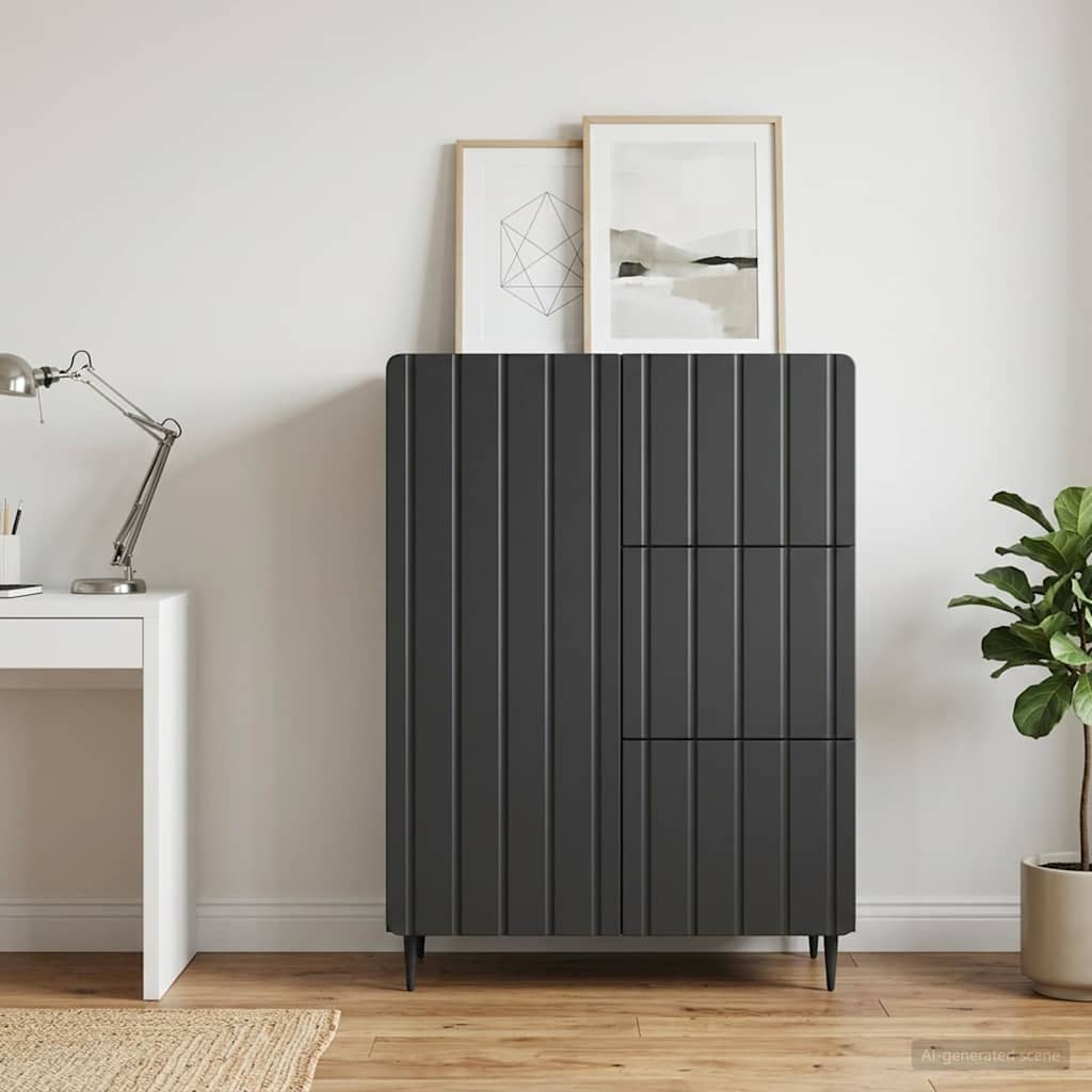 Sideboard Sort 66 x 34,5 x 91,5 cm Konstrueret træ