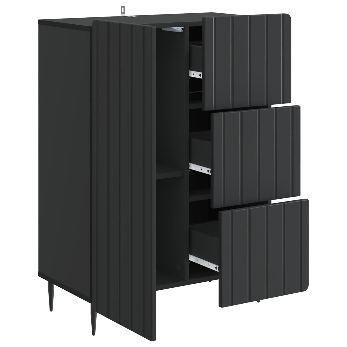 Sideboard Sort 66 x 34,5 x 91,5 cm Konstrueret træ