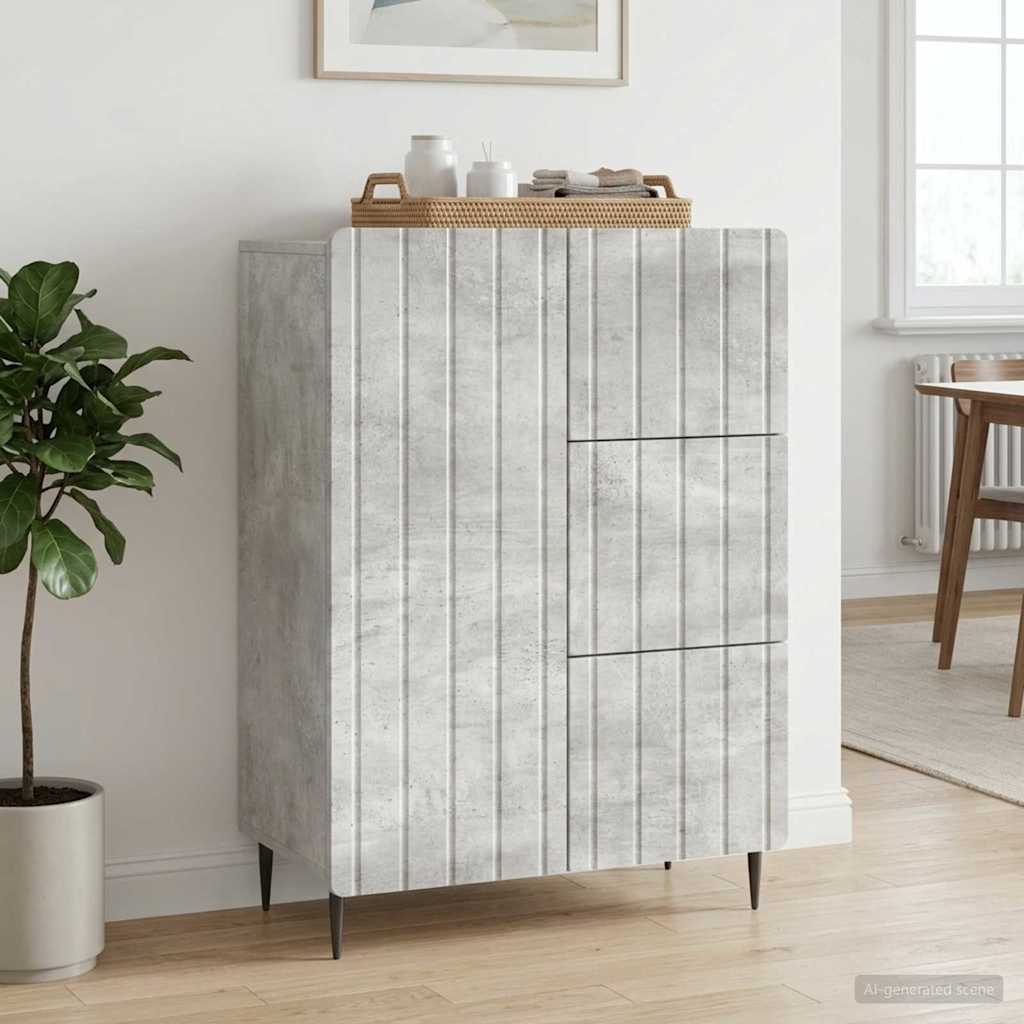 Sideboard Betongrå 66 x 34,5 x 91,5 cm Konstrueret træ