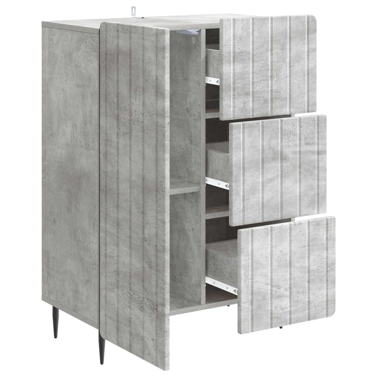 Sideboard Betongrå 66 x 34,5 x 91,5 cm Konstrueret træ