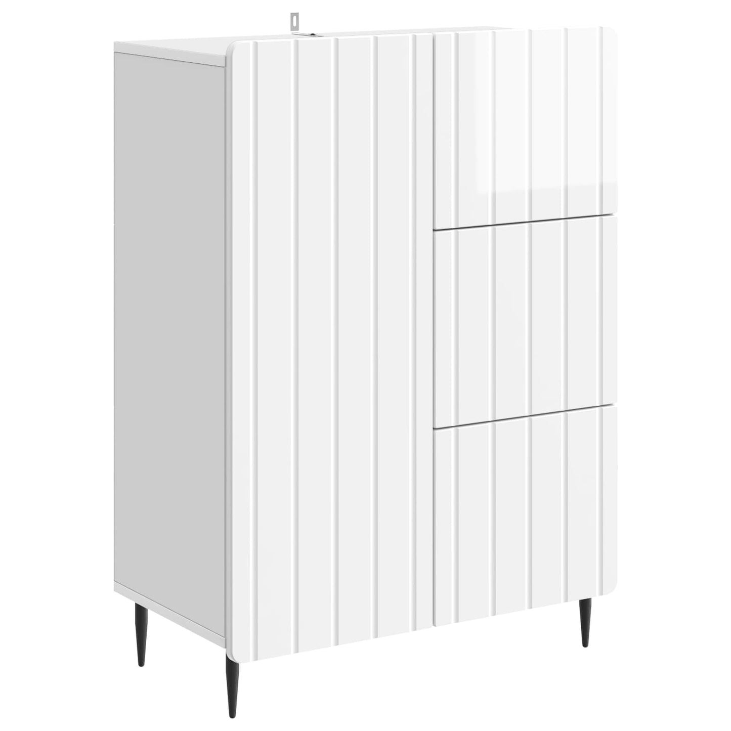 Sideboard Hvid højglans 66 x 34,5 x 91,5 cm Konstrueret træ