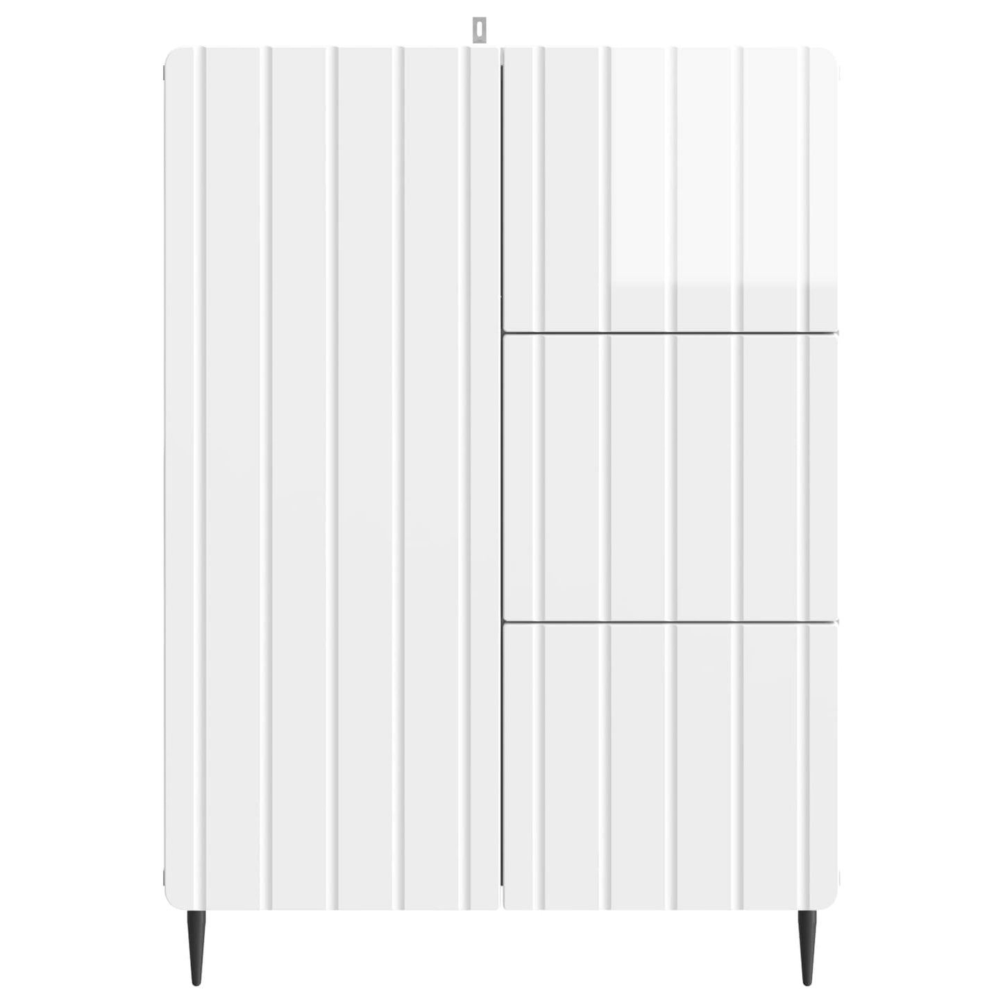 Sideboard Hvid højglans 66 x 34,5 x 91,5 cm Konstrueret træ