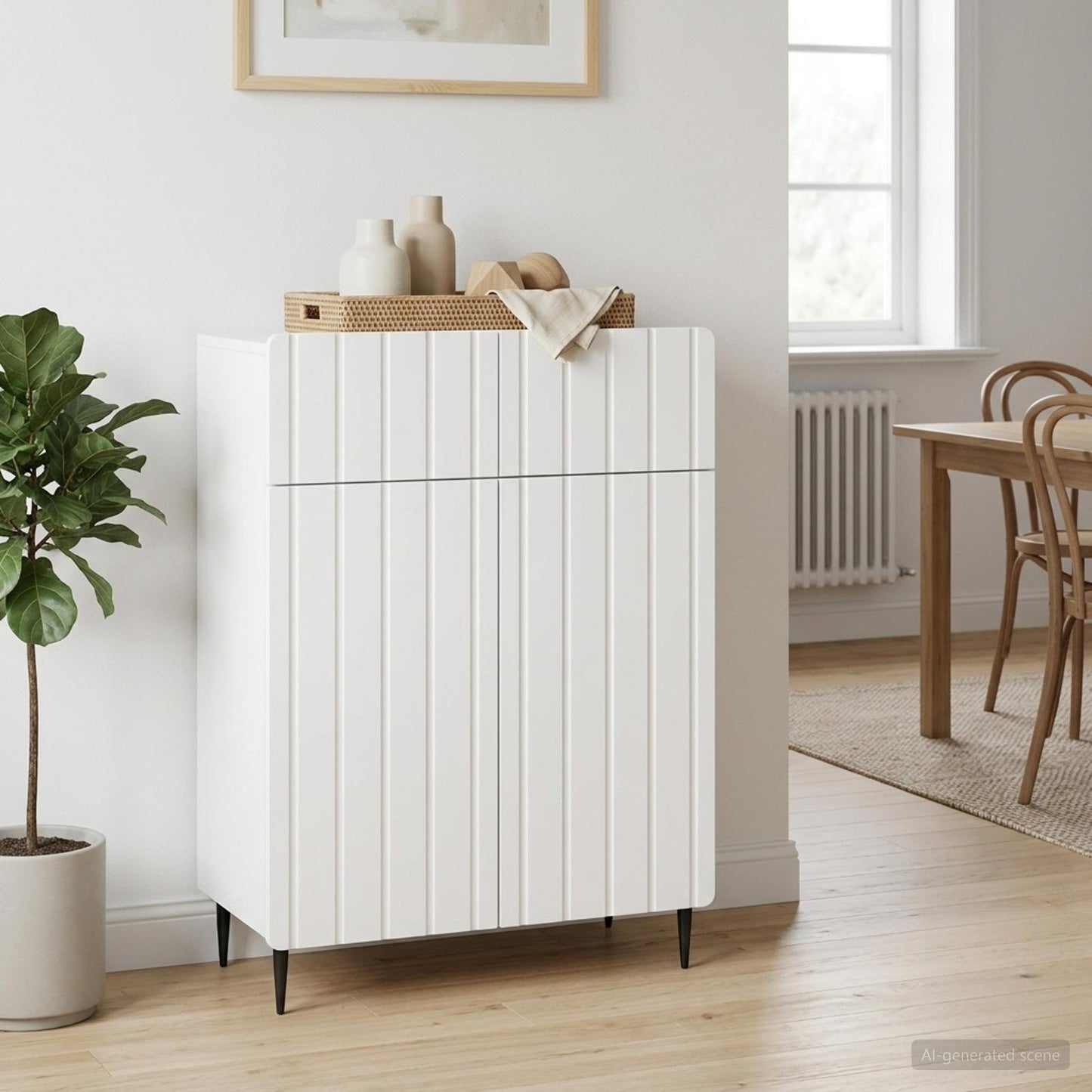 Sideboard Hvid 66 x 34,5 x 92 cm Konstrueret træ