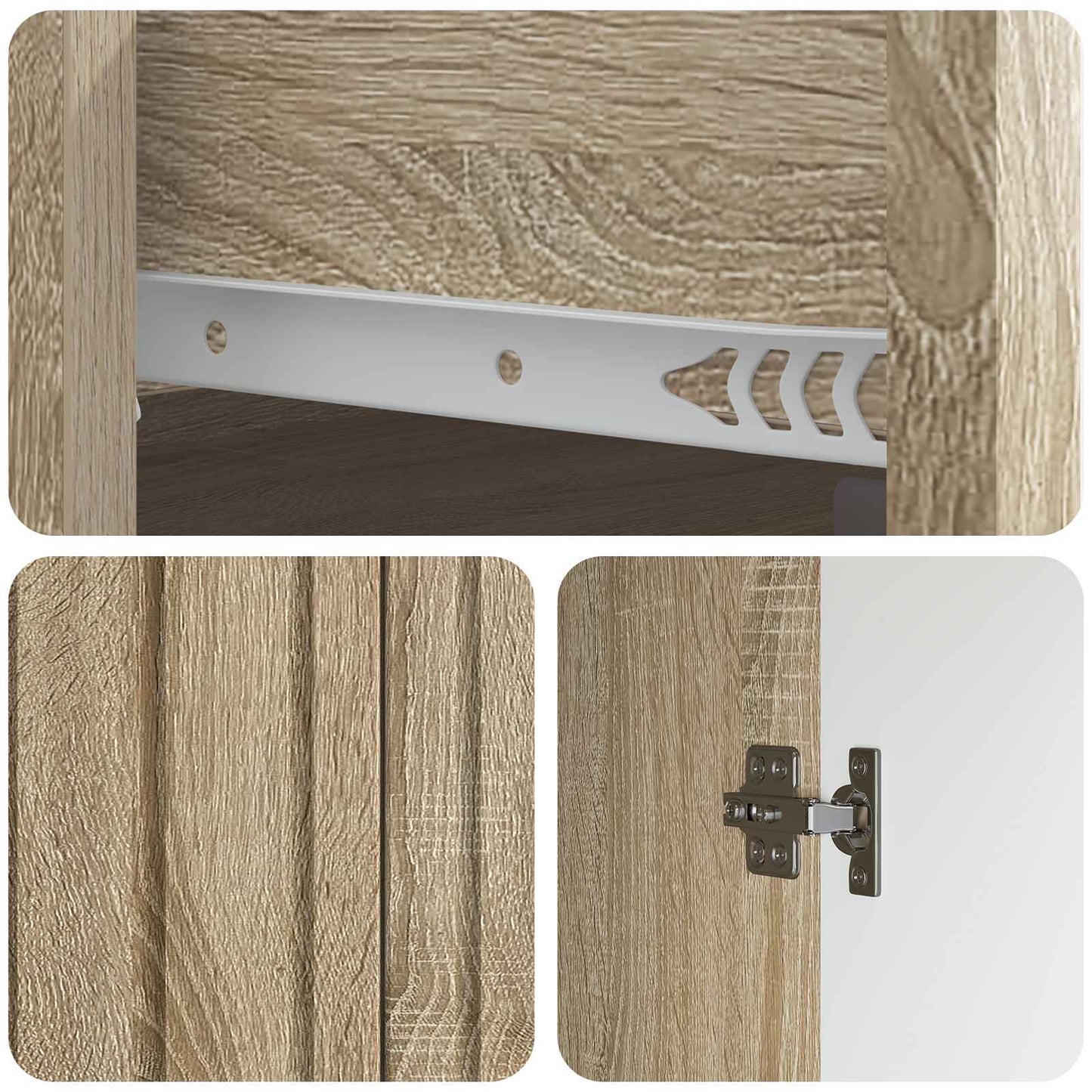 Sideboard Sonoma-eg 66 x 34,5 x 92 cm Konstrueret træ