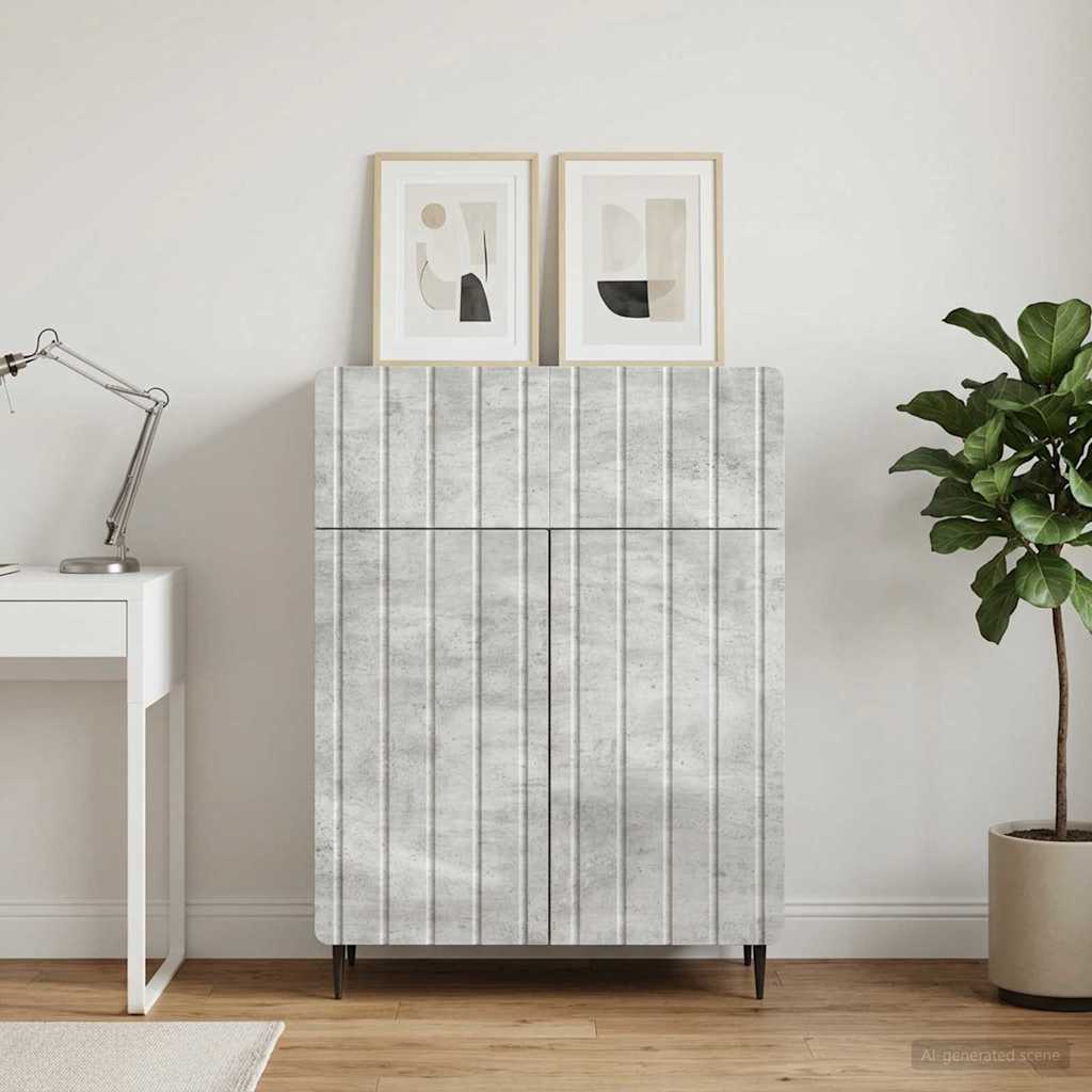 Sideboard Betongrå 66 x 34,5 x 92 cm Konstrueret træ
