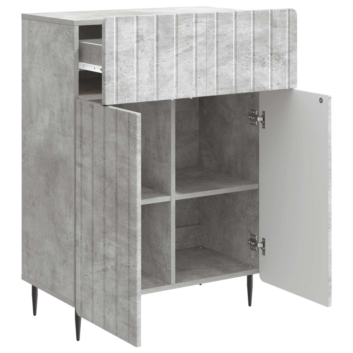 Sideboard Betongrå 66 x 34,5 x 92 cm Konstrueret træ