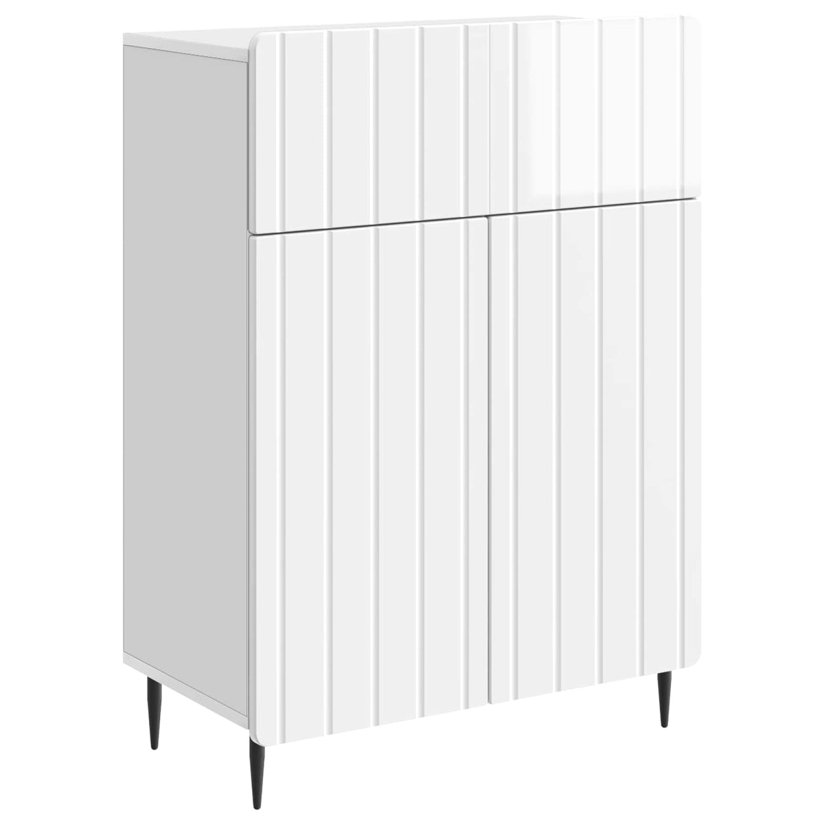 Sideboard Hvid højglans 66 x 34,5 x 92 cm Konstrueret træ