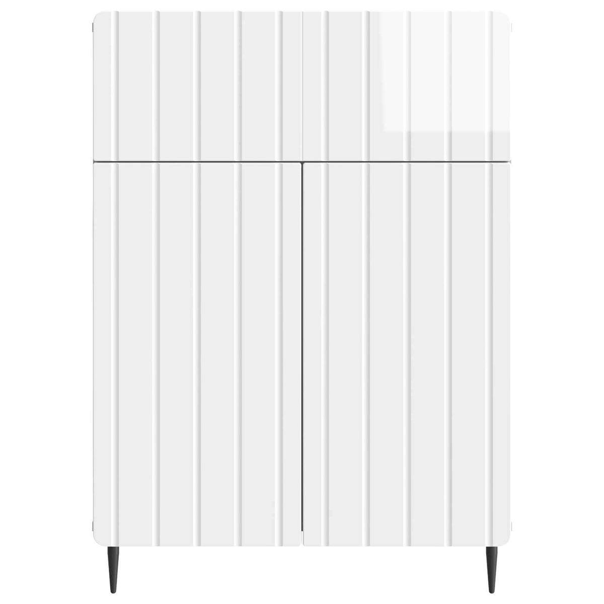 Sideboard Hvid højglans 66 x 34,5 x 92 cm Konstrueret træ