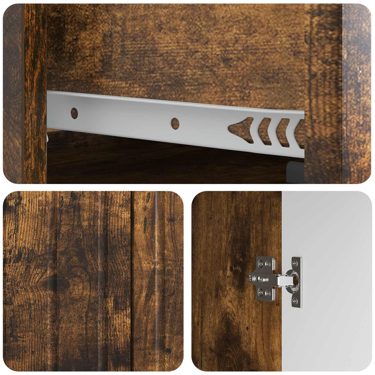 Sideboard Røget eg 66 x 34,5 x 92 cm Konstrueret træ