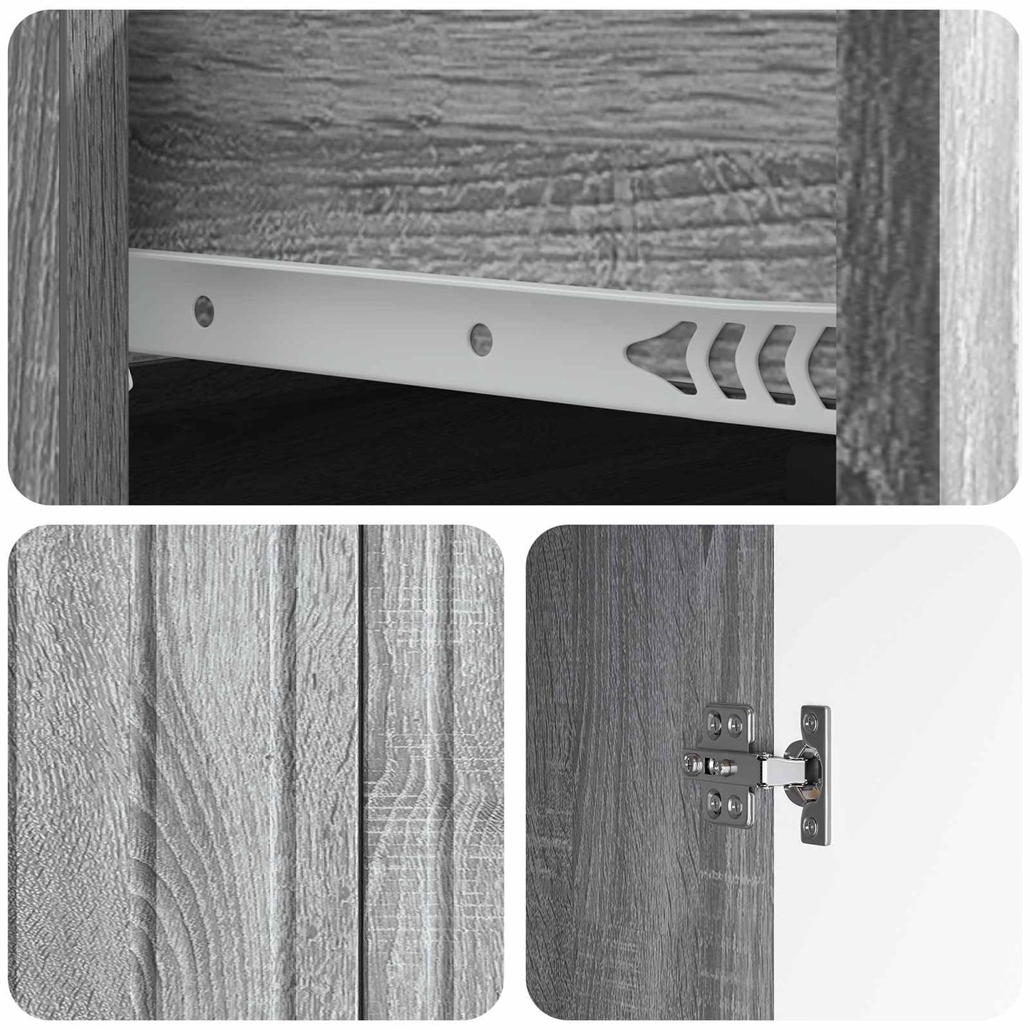 Sideboard Grå sonoma-eg 66 x 34,5 x 92 cm Konstrueret træ