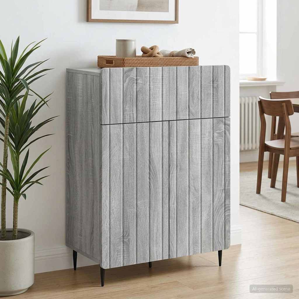 Sideboard Grå sonoma-eg 66 x 34,5 x 92 cm Konstrueret træ