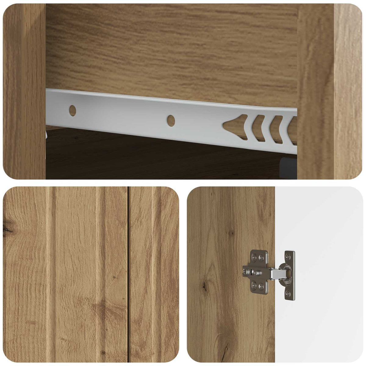 Sideboard Artisan-eg 66 x 34,5 x 92 cm Konstrueret træ