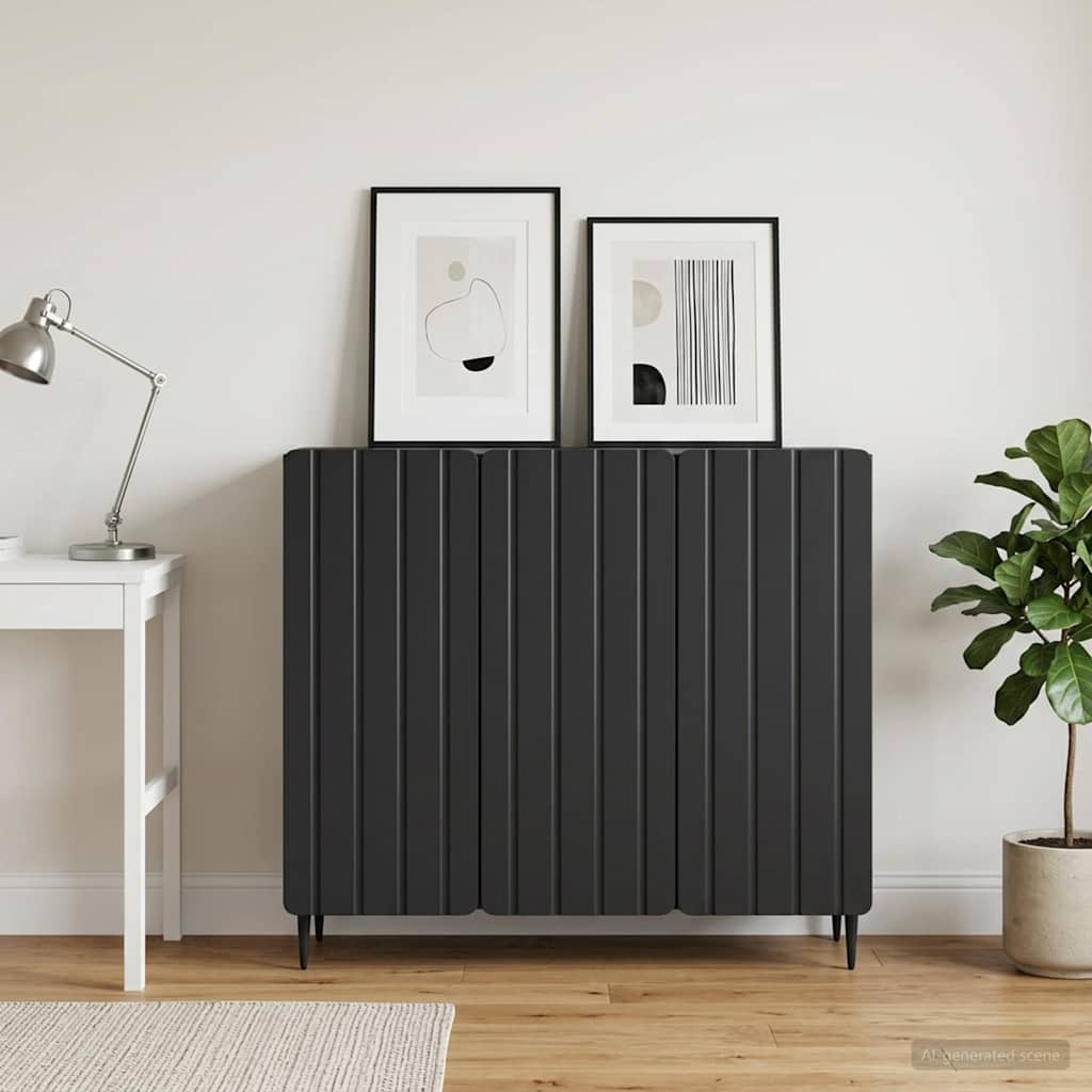 Sideboard Sort 89 x 34,5 x 82 cm Konstrueret træ