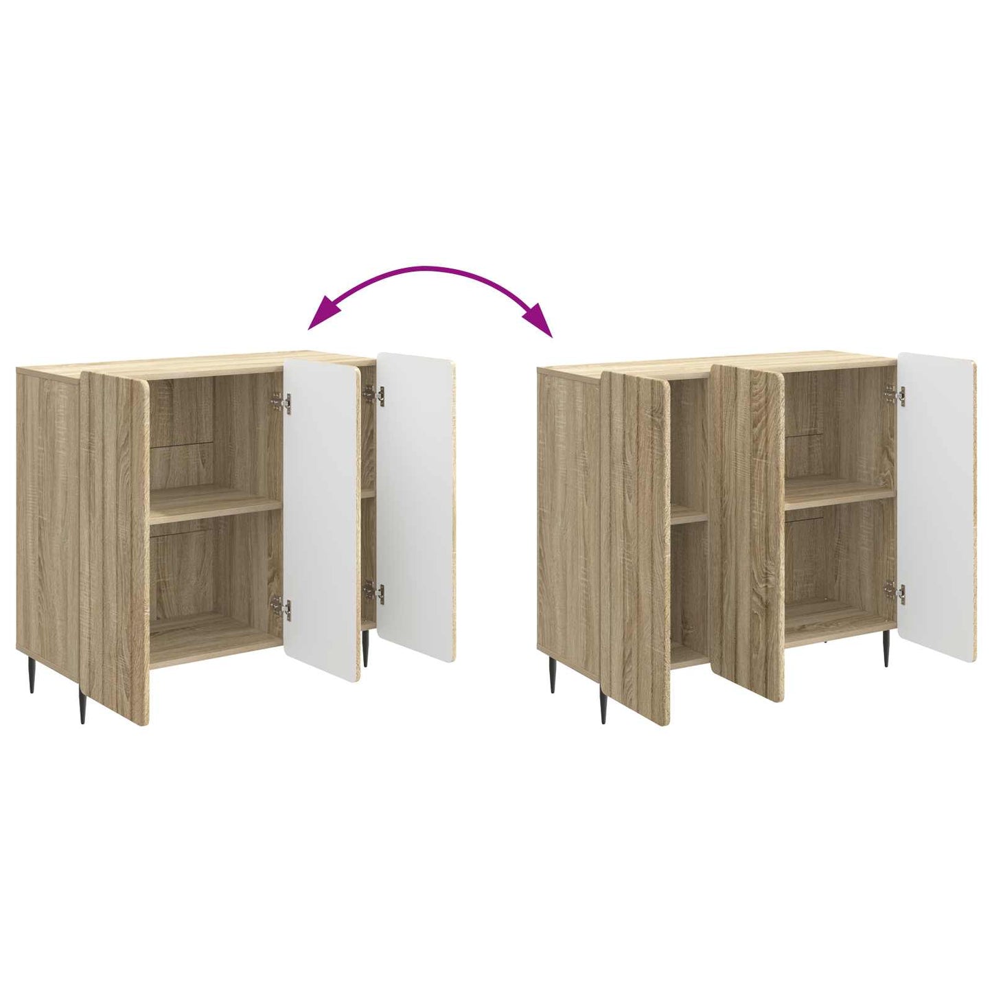 Sideboard Sonoma-eg 89 x 34,5 x 82 cm Konstrueret træ