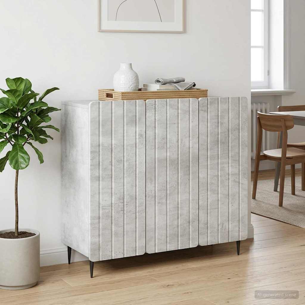 Sideboard Betongrå 89 x 34,5 x 82 cm Konstrueret træ
