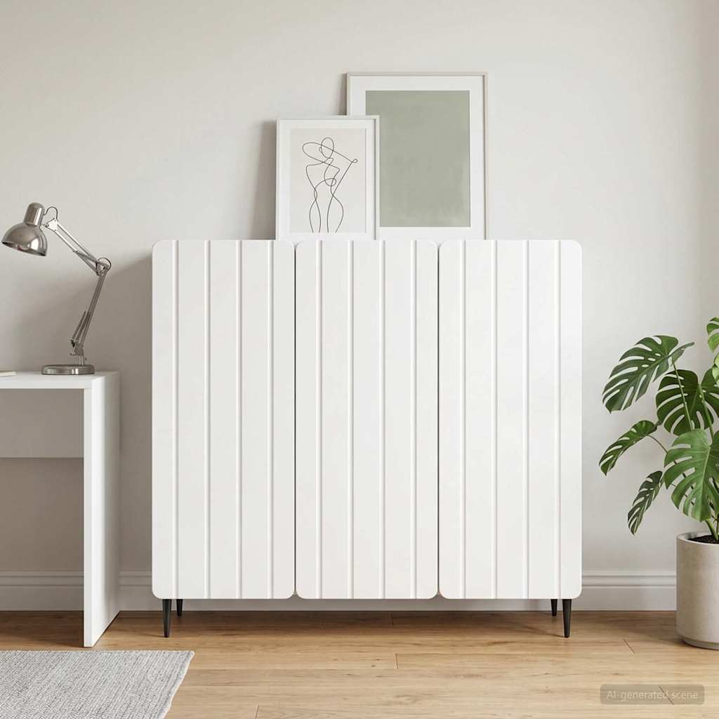 Sideboard Hvid højglans 89 x 34,5 x 82 cm Konstrueret træ