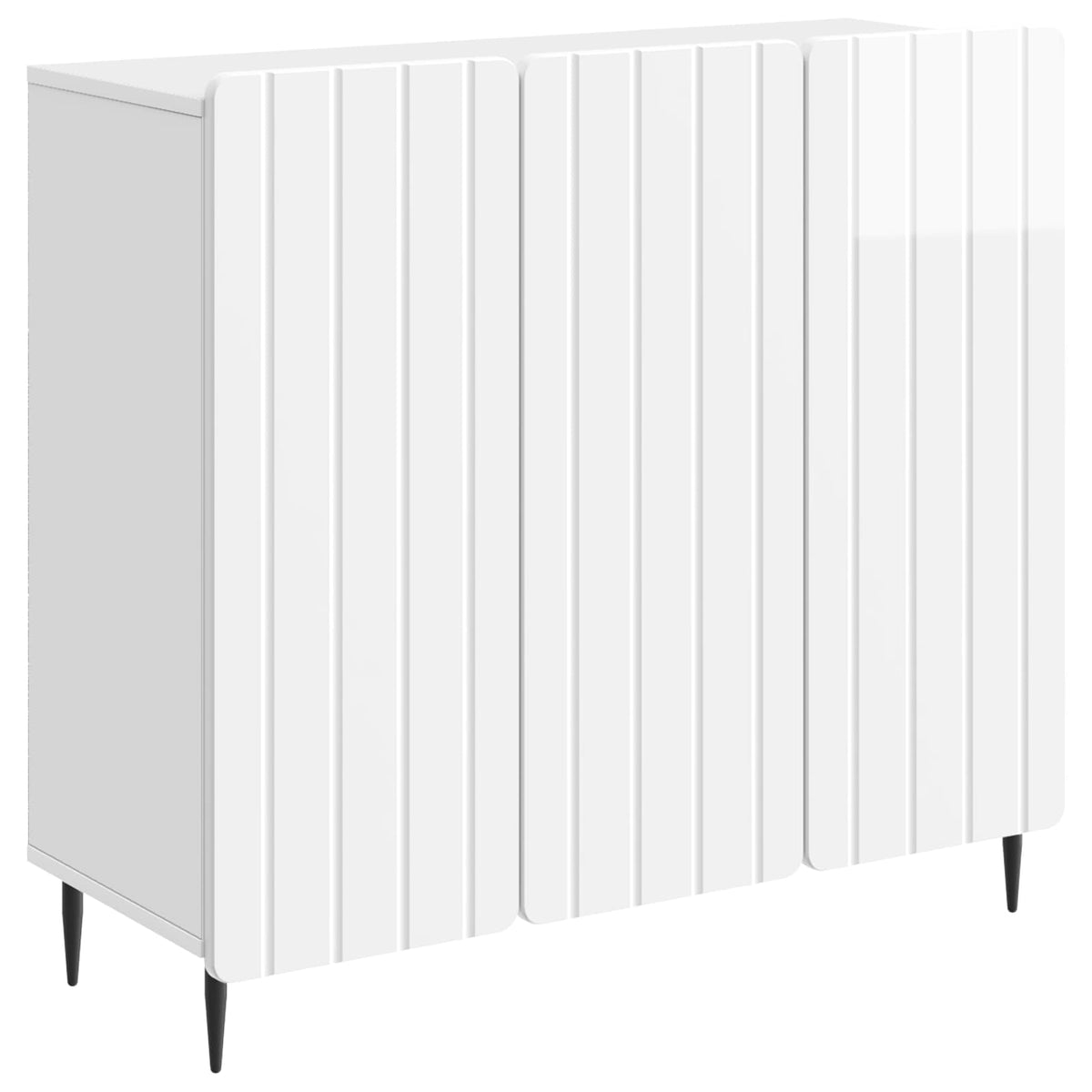 Sideboard Hvid højglans 89 x 34,5 x 82 cm Konstrueret træ