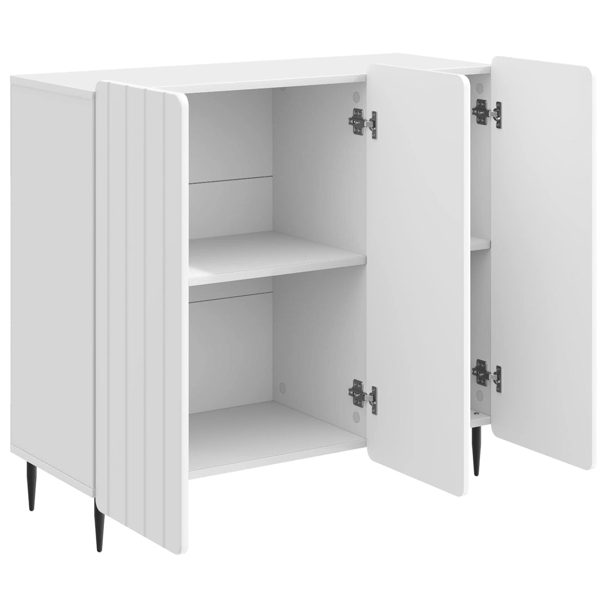 Sideboard Hvid højglans 89 x 34,5 x 82 cm Konstrueret træ