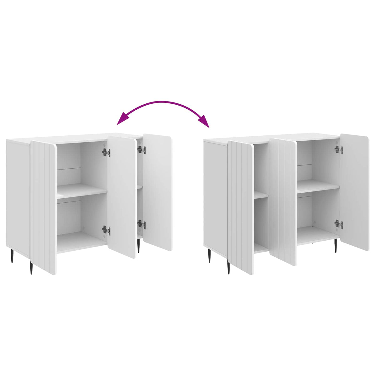 Sideboard Hvid højglans 89 x 34,5 x 82 cm Konstrueret træ