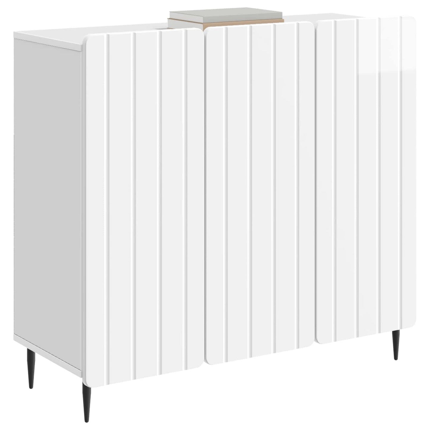 Sideboard Hvid højglans 89 x 34,5 x 82 cm Konstrueret træ