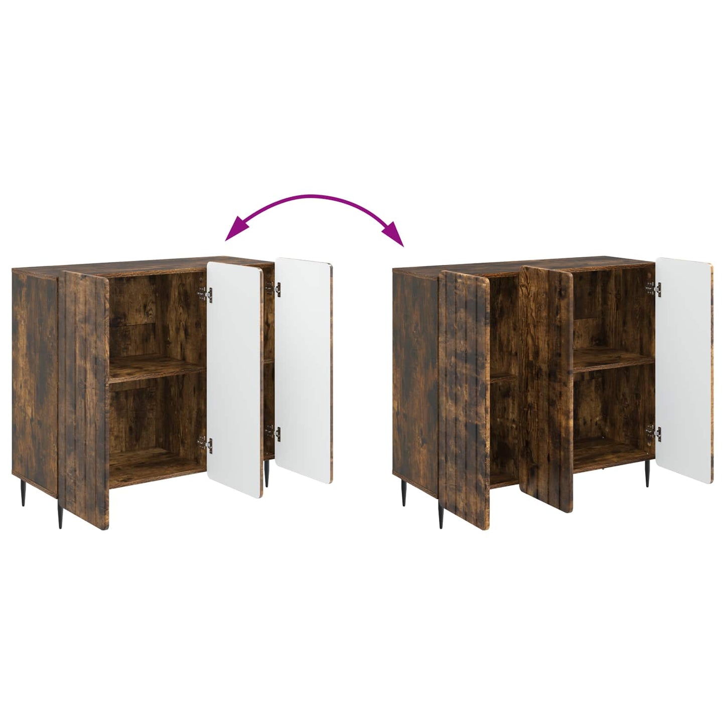 Sideboard Røget eg 89 x 34,5 x 82 cm Konstrueret træ