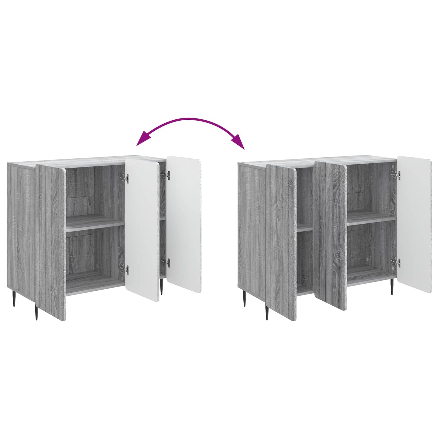 Sideboard Grå sonoma-eg 89 x 34,5 x 82 cm Konstrueret træ