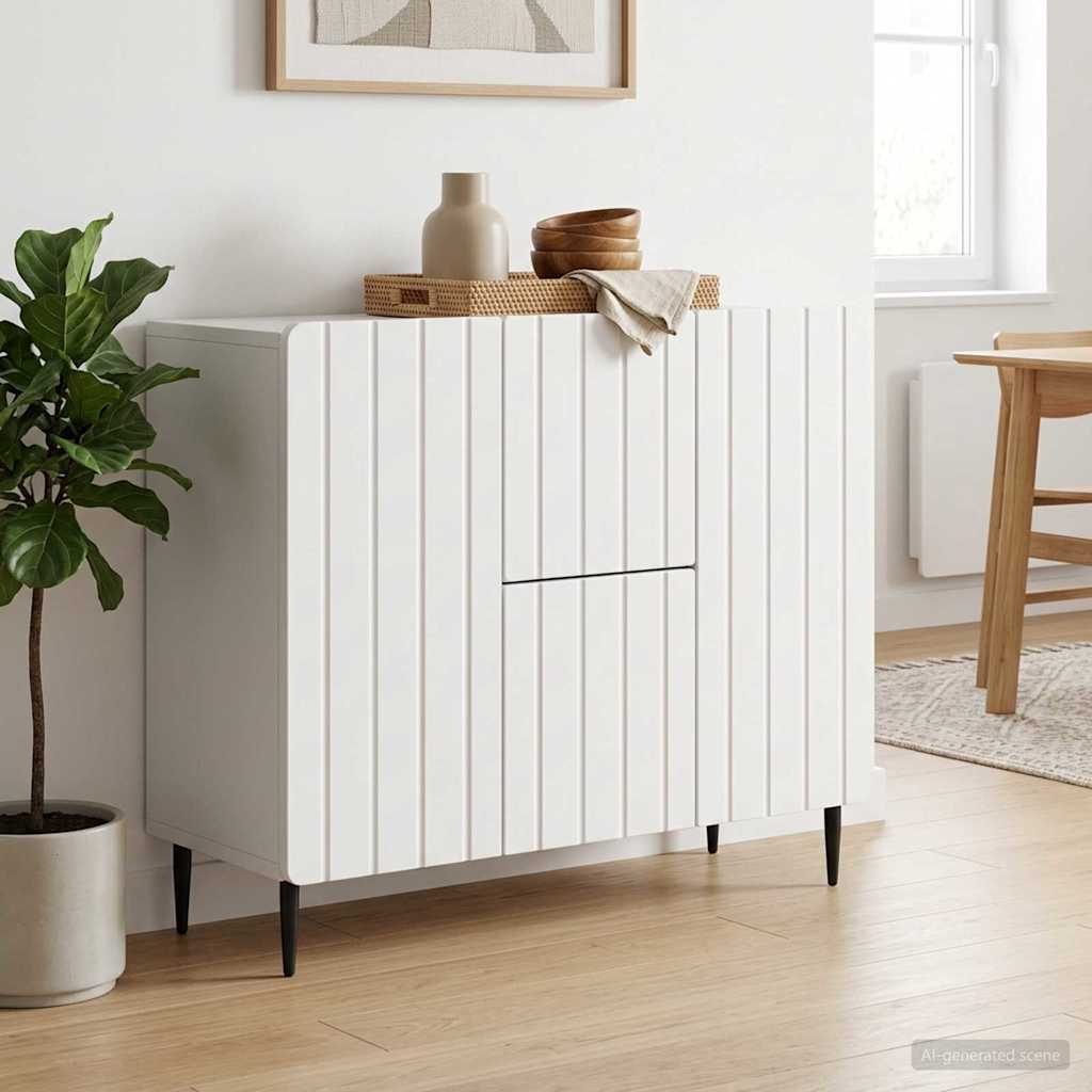 Sideboard Hvid 89 x 34,5 x 62 cm Konstrueret træ