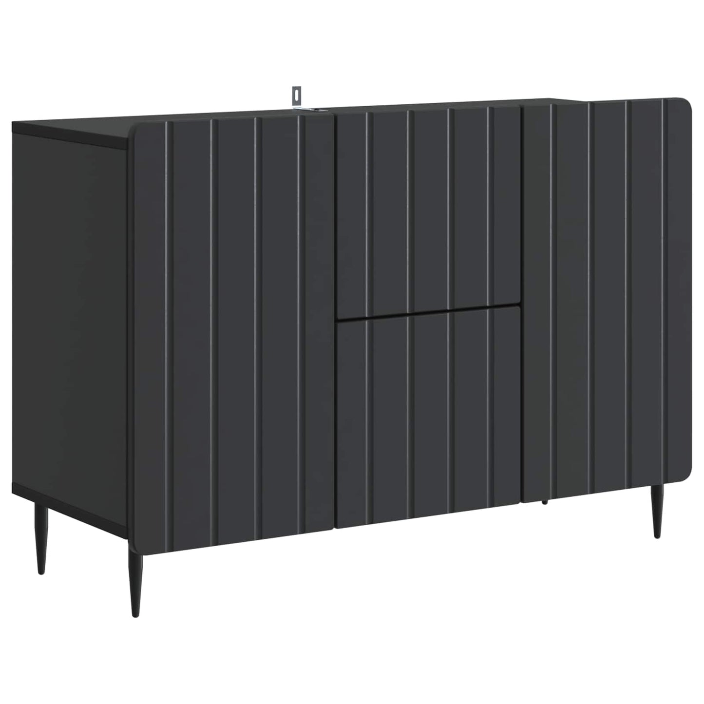 Sideboard med skuffe Sort 89 x 34,5 x 62 cm Konstrueret træ