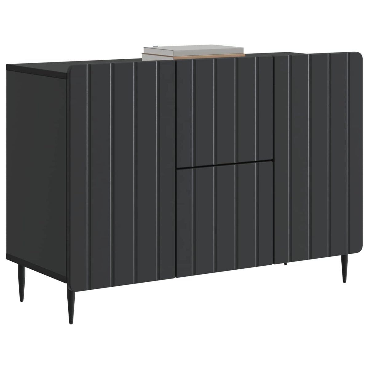 Sideboard med skuffe Sort 89 x 34,5 x 62 cm Konstrueret træ