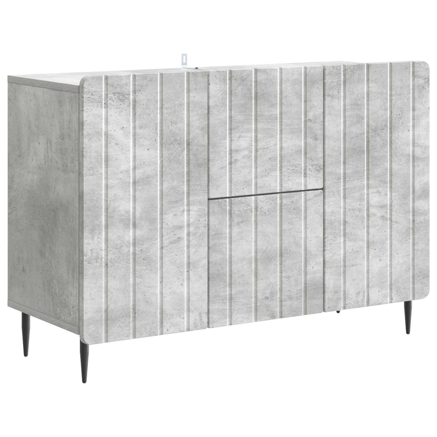Sideboard med skuffe Betongrå 89 x 34,5 x 62 cm Konstrueret træ