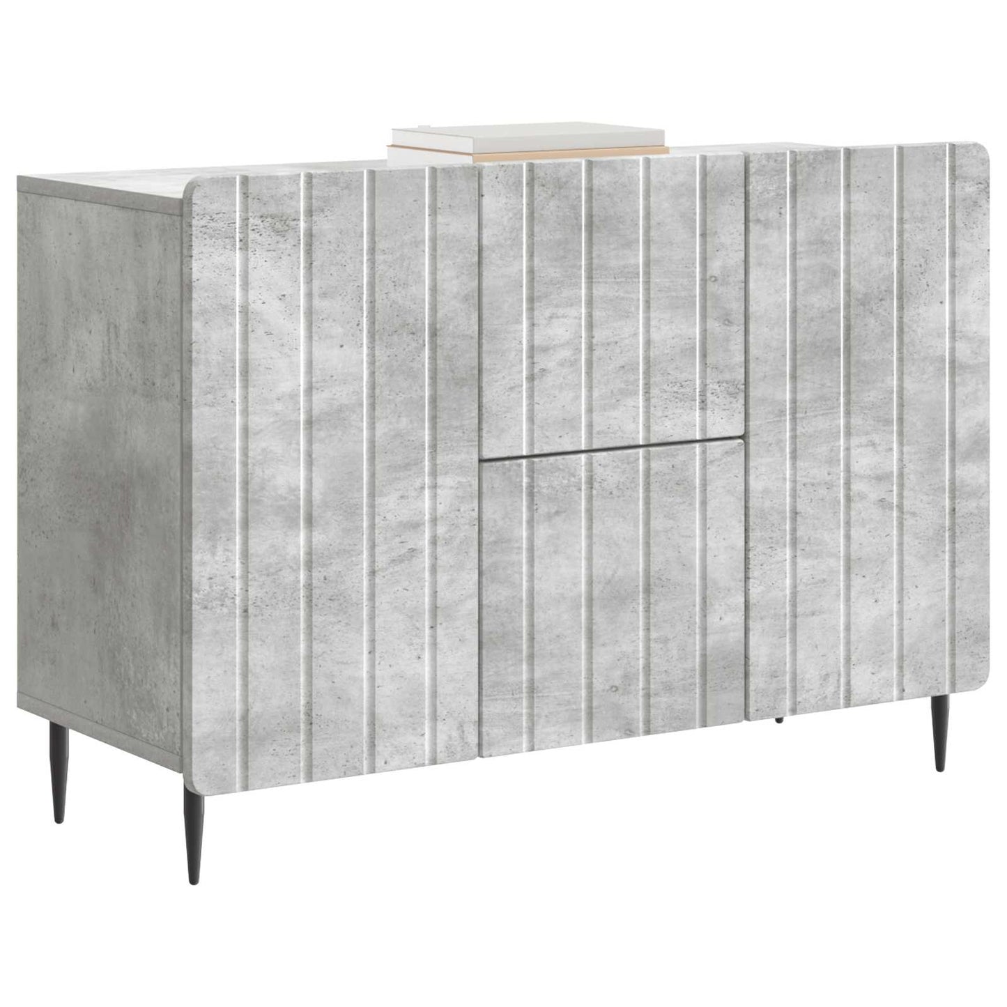 Sideboard med skuffe Betongrå 89 x 34,5 x 62 cm Konstrueret træ