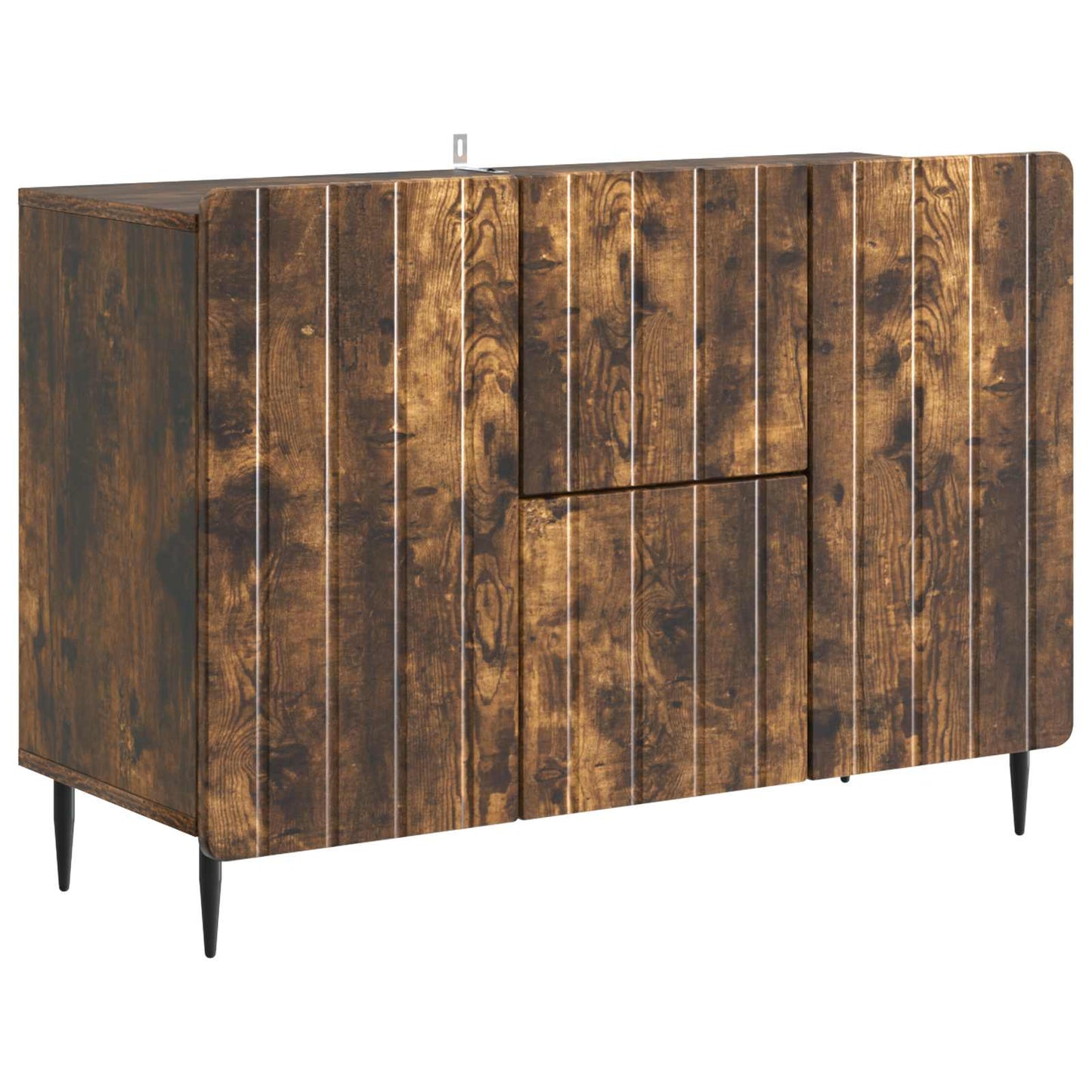 Sideboard med skuffe Røget eg 89 x 34,5 x 62 cm Konstrueret træ