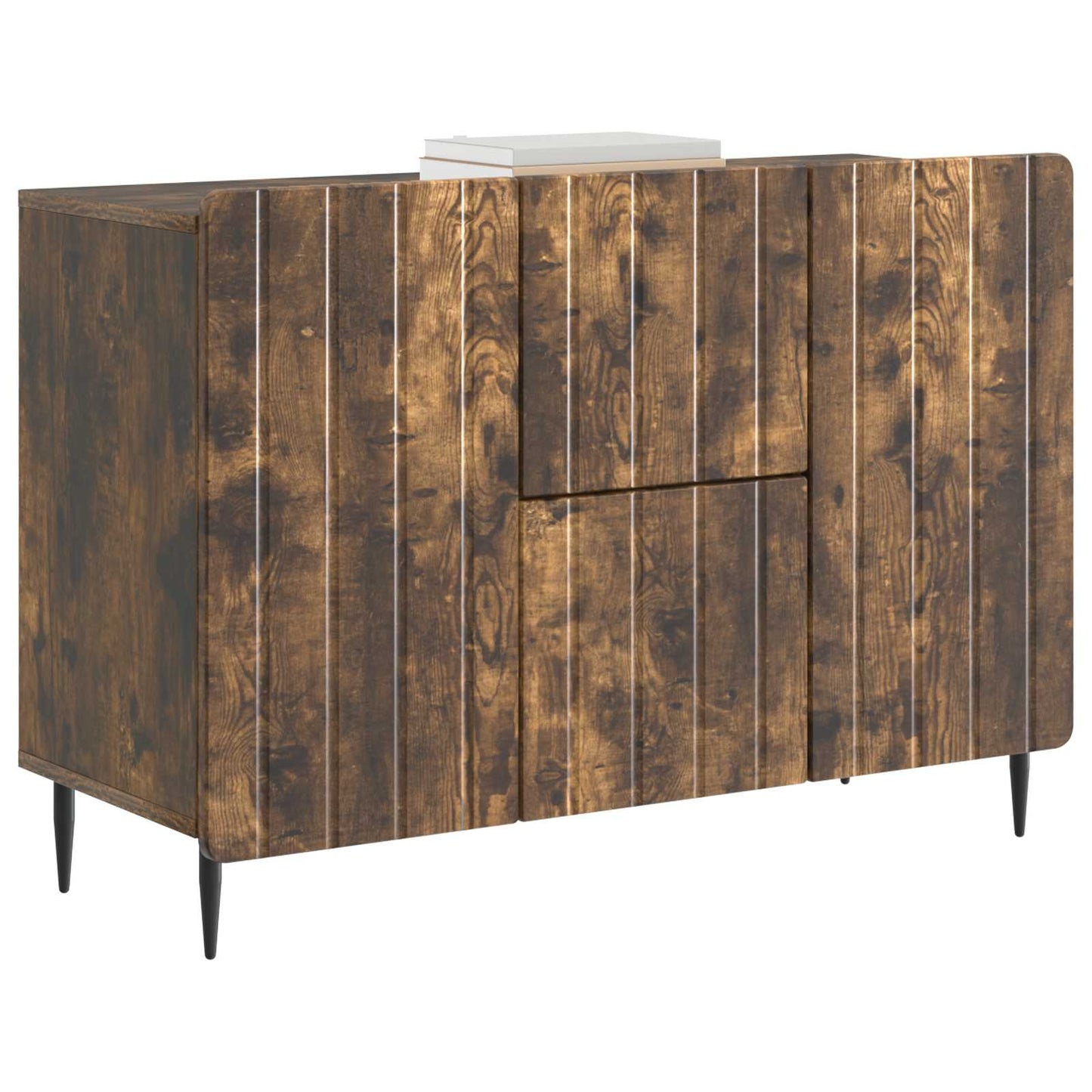 Sideboard med skuffe Røget eg 89 x 34,5 x 62 cm Konstrueret træ