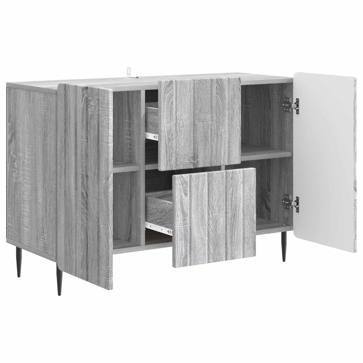Sideboard Grå sonoma-eg 89 x 34,5 x 62 cm Konstrueret træ
