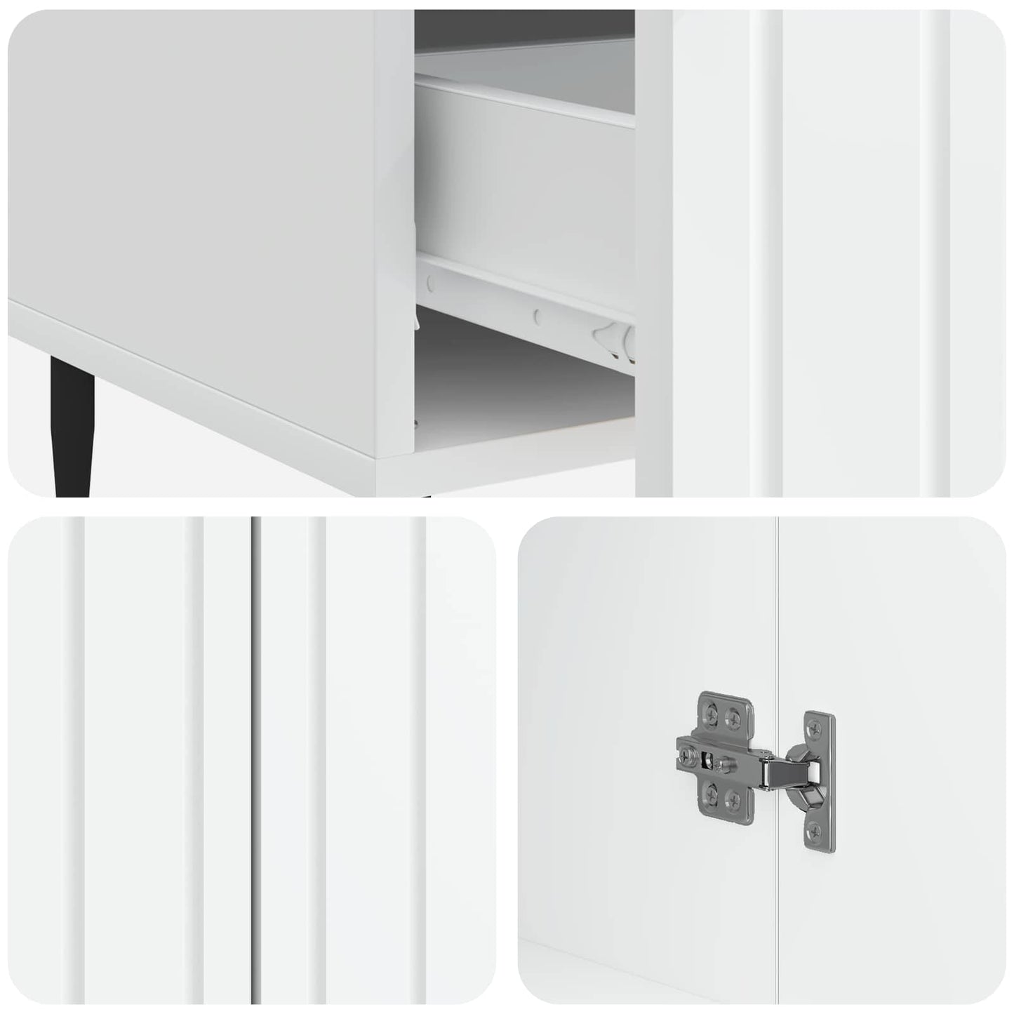 Sideboard Hvid 66 x 34,5 x 97 cm Konstrueret træ