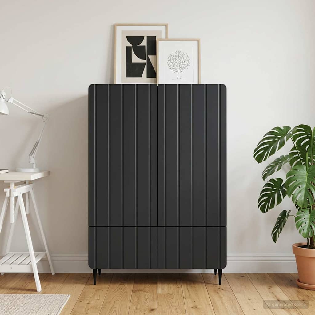 Sideboard Sort 66 x 34,5 x 97 cm Konstrueret træ