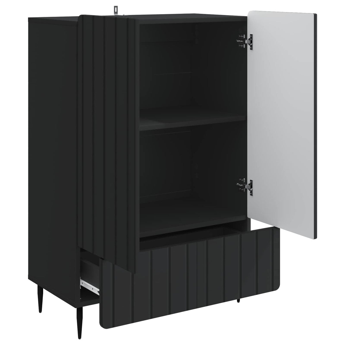 Sideboard Sort 66 x 34,5 x 97 cm Konstrueret træ