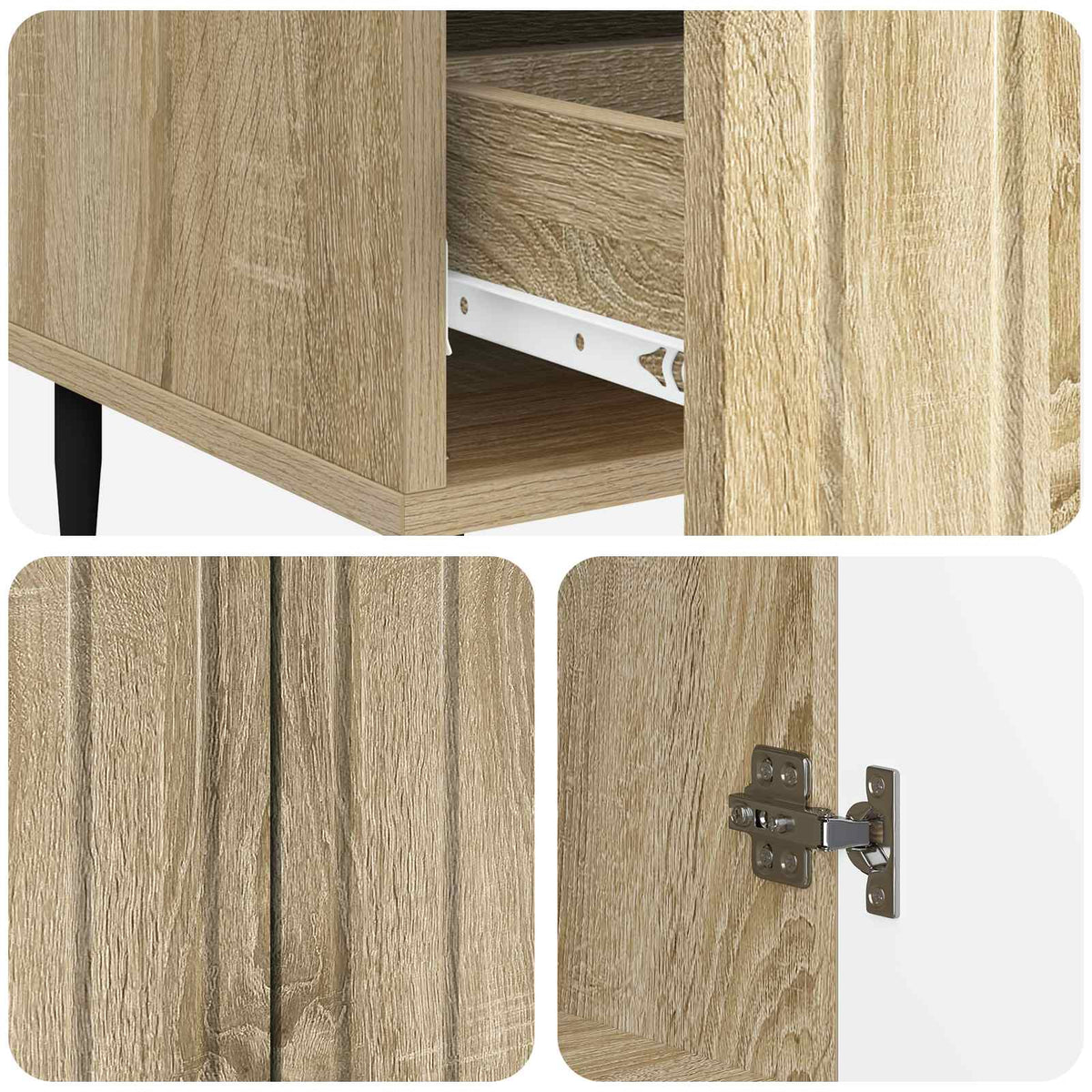 Sideboard Sonoma-eg 66 x 34,5 x 97 cm Konstrueret træ