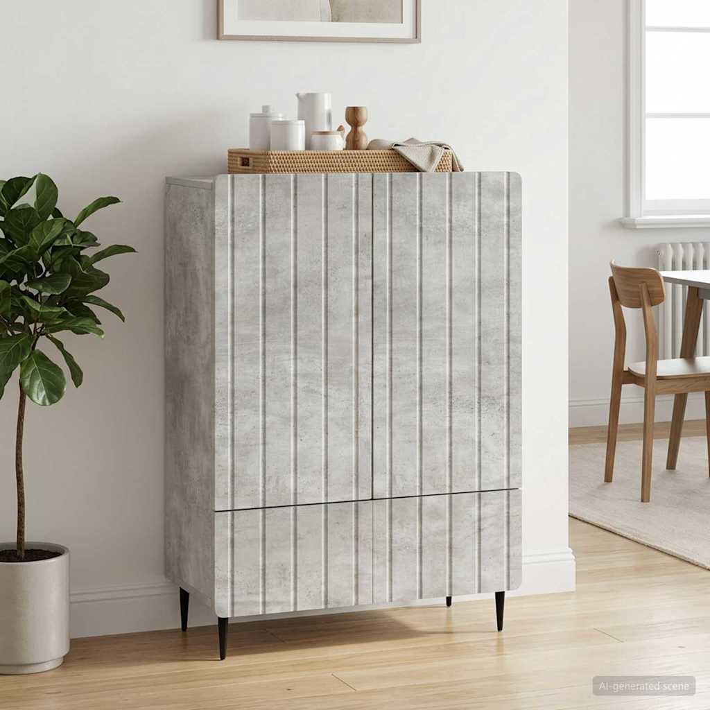Sideboard Betongrå 66 x 34,5 x 97 cm Konstrueret træ