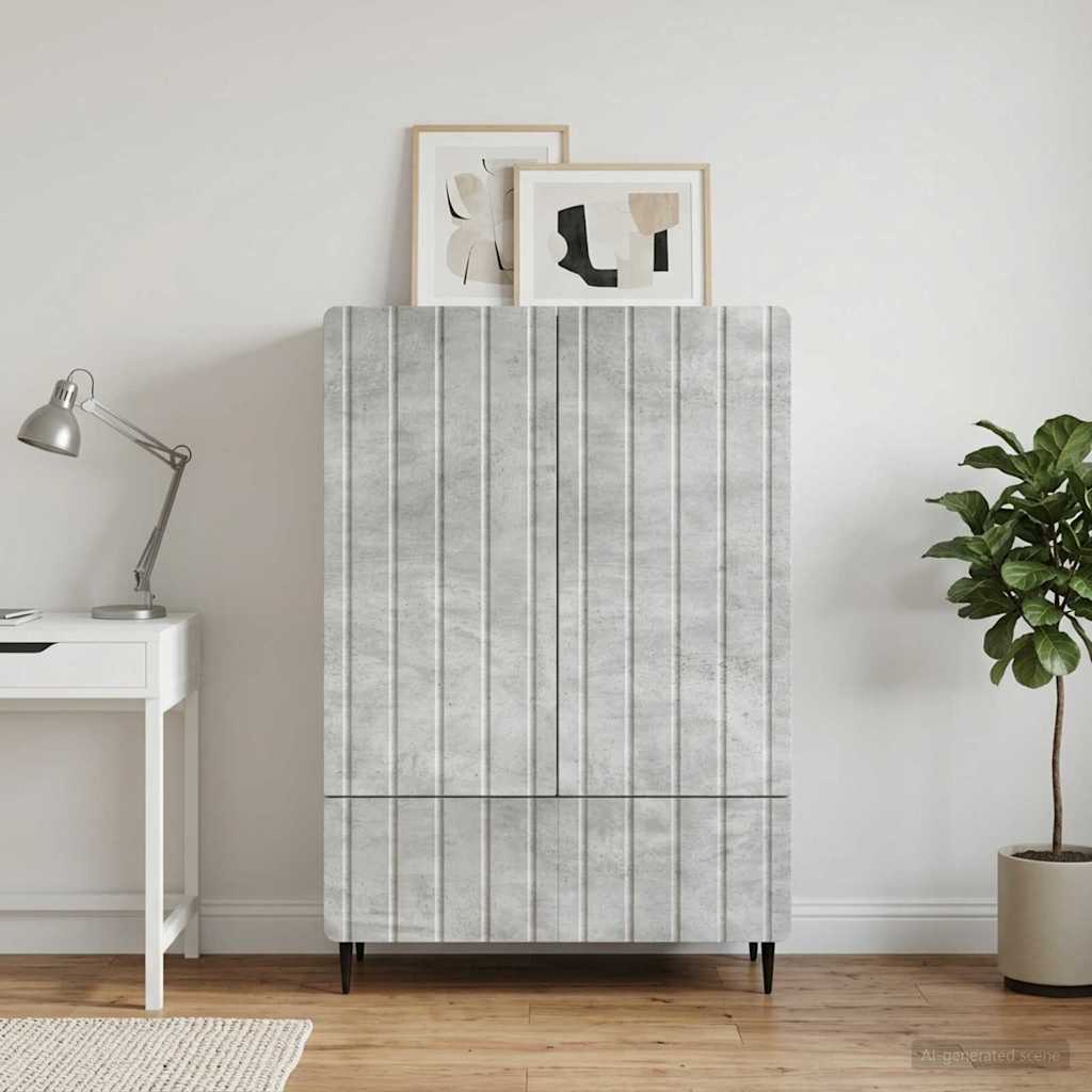 Sideboard Betongrå 66 x 34,5 x 97 cm Konstrueret træ