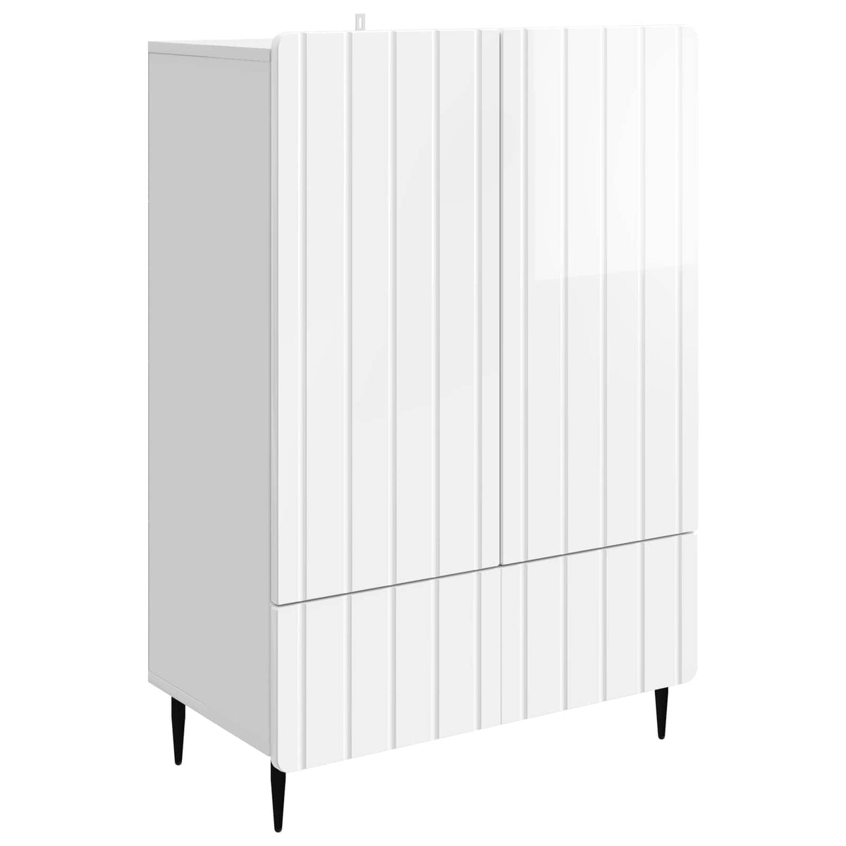 Sideboard Hvid højglans 66 x 34,5 x 97 cm Konstrueret træ