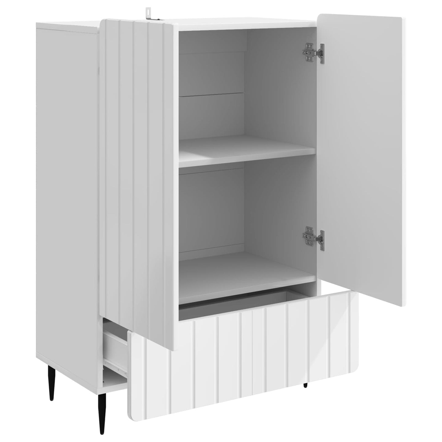 Sideboard Hvid højglans 66 x 34,5 x 97 cm Konstrueret træ