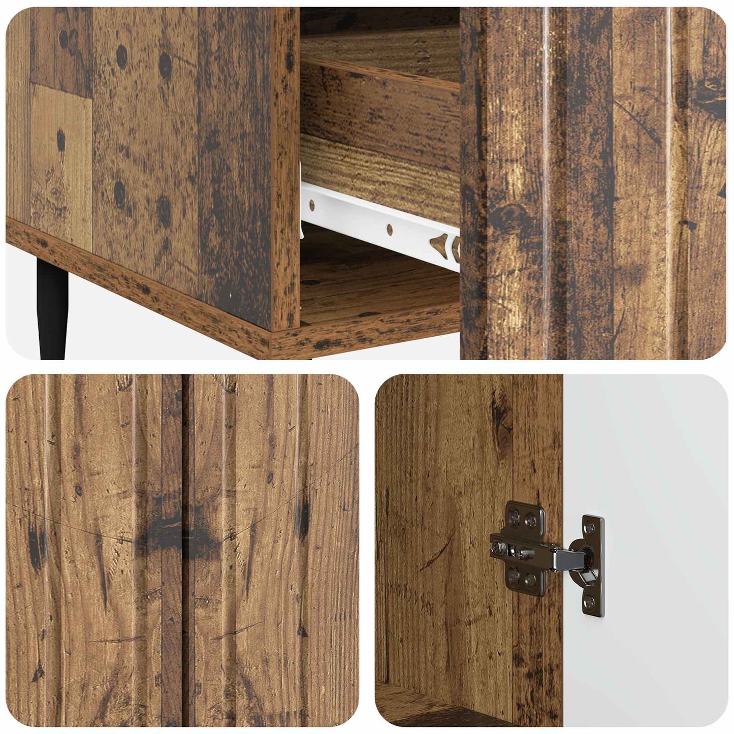 Sideboard Gammelt træ 66 x 34,5 x 97 cm Konstrueret træ