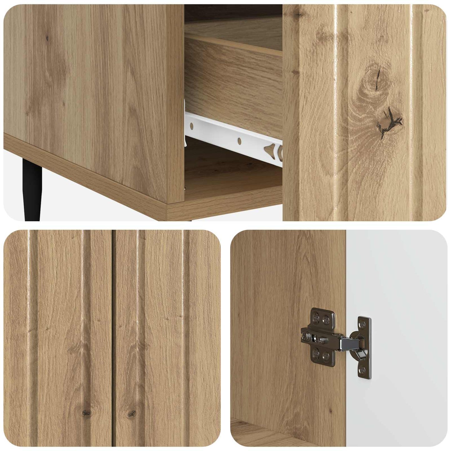 Sideboard Artisan-eg 66 x 34,5 x 97 cm Konstrueret træ