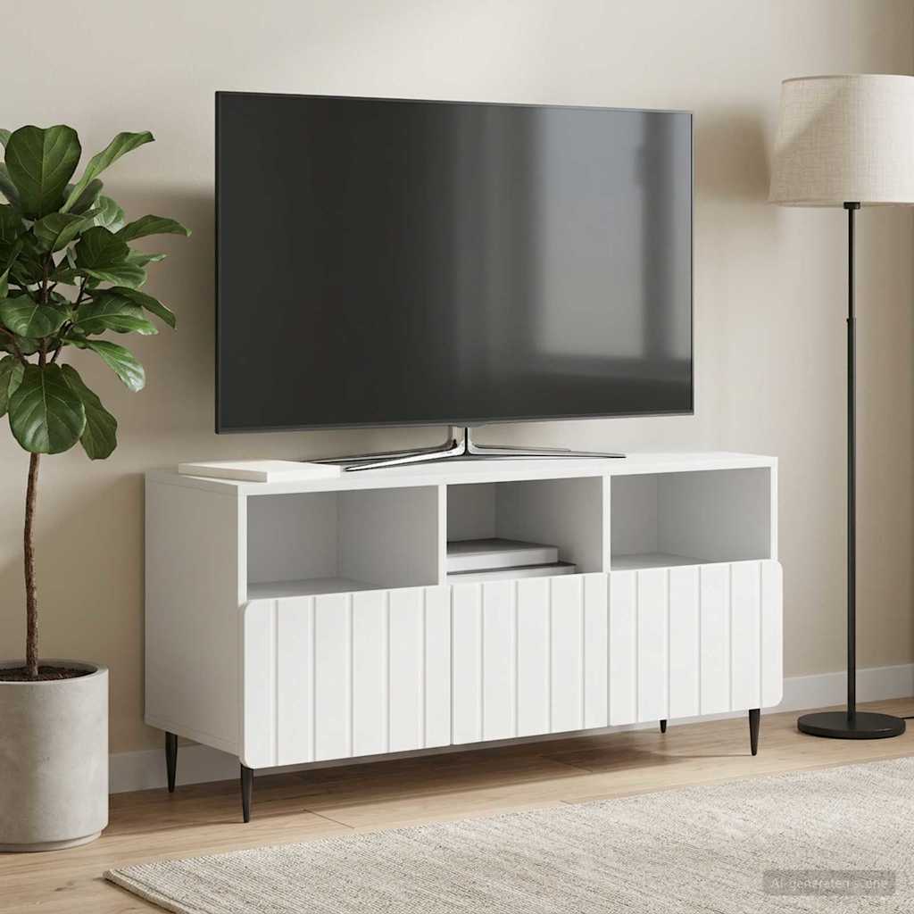TV-skab med skuffe Hvid 102 x 34,5 x 50 cm Konstrueret træ