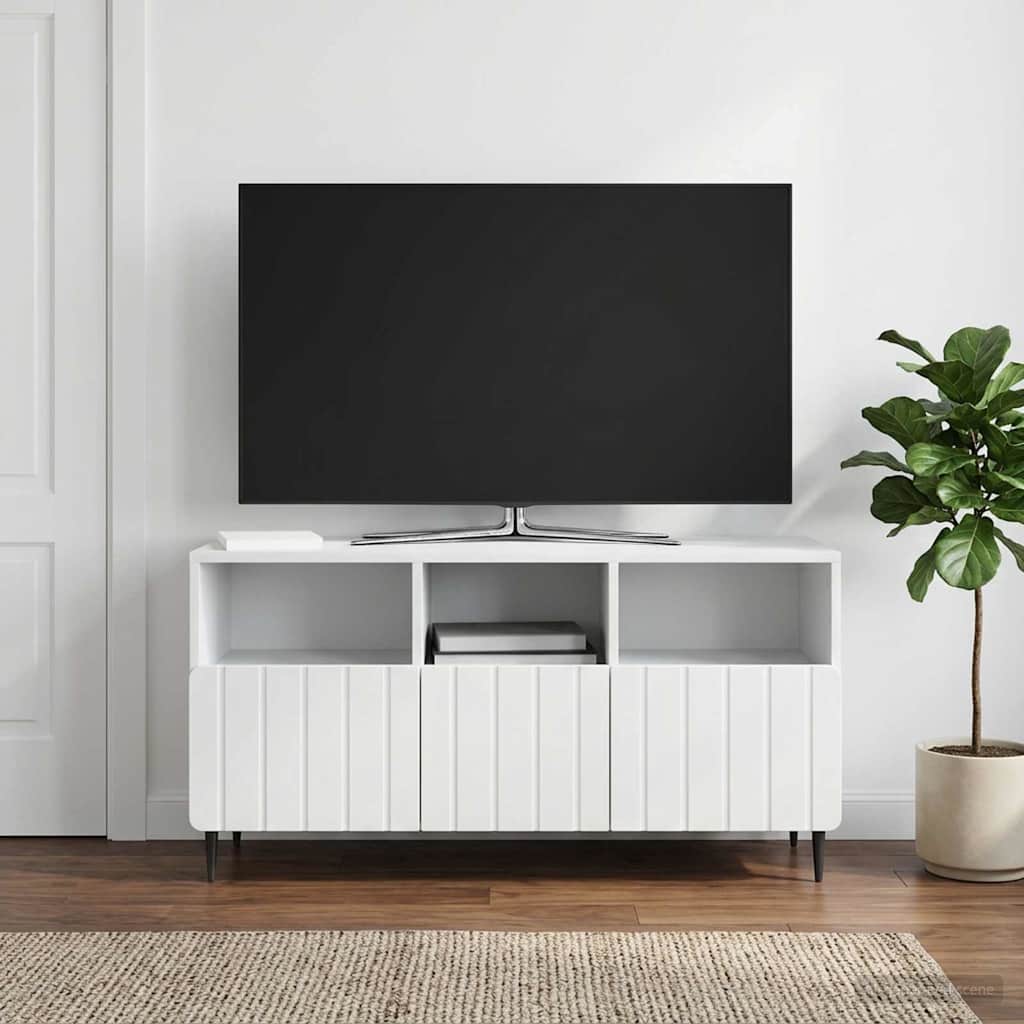 TV-skab med skuffe Hvid 102 x 34,5 x 50 cm Konstrueret træ