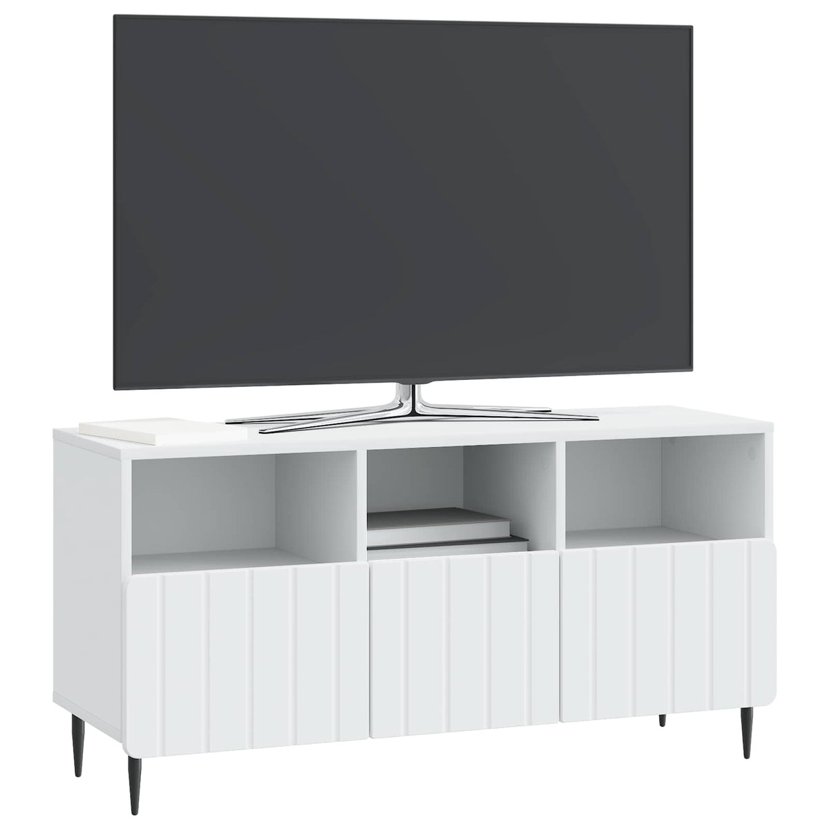 TV-skab med skuffe Hvid 102 x 34,5 x 50 cm Konstrueret træ