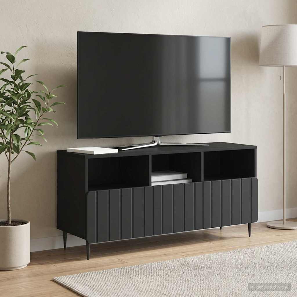 TV-skab med skuffe Sort 102 x 34,5 x 50 cm Konstrueret træ