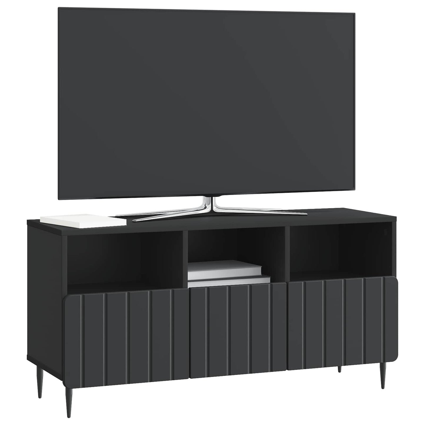 TV-skab med skuffe Sort 102 x 34,5 x 50 cm Konstrueret træ